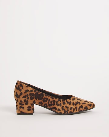 Flexi Sole Block Heel Court Shoe - Extra Wide Fit (EEE)