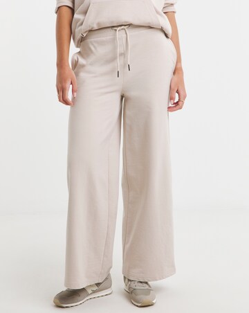 Simply Be Stone Reverse Loop Back Detail Wide leg Jogger