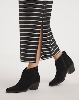 Alma V Cut Western Ankle Boots Wide Fit
