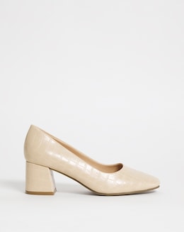Block Heel Court Shoe E Fit