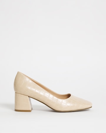 Block Heel Court Shoe E Fit