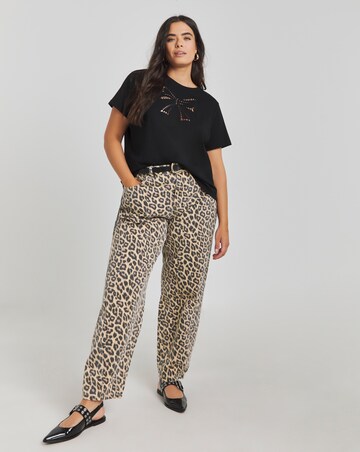 Black Bow Cut Out T-Shirt