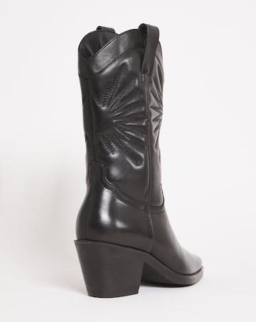 Maeve Leather Embroidered Western Cowboy Boots - Wide Fit (E) & Standard Calf