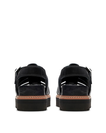 Clarks Black Orianna Leather Twist Sandal Standard Fit