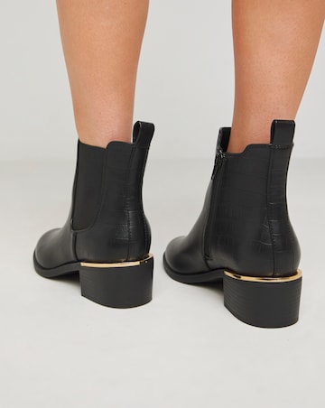 Heavenly Soles Danica Heeled Chelsea Boots Extra Wide EEE Fit