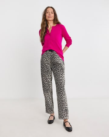 Raspberry Crew Neck Cardigan