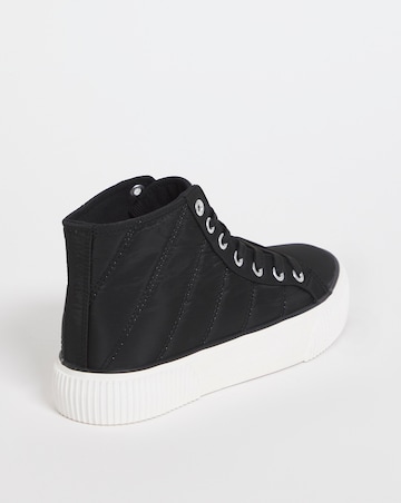 Ayla Quilted Hi Top Trainers - Wide Fit (E)