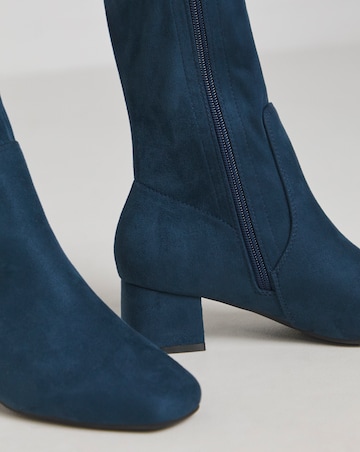 Demi Knee Kigh Heeled Boot - Wide Fit (E) & Standard/Curvy Calf