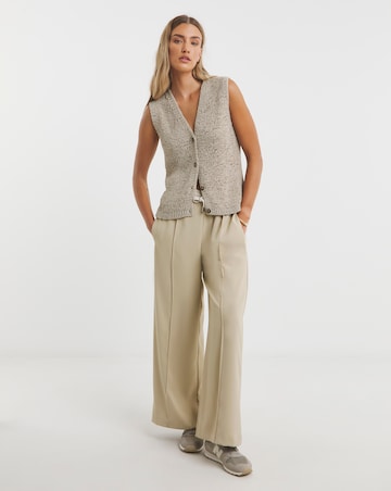Simply Be Stone Chunky Tape Yarn Waistcoat