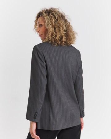 Grey Pinstripe Relaxed Blazer