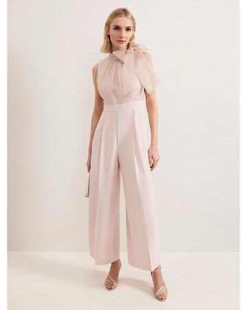 Phase Eight Stephy Shimmer Tie Neck Jumpsuit