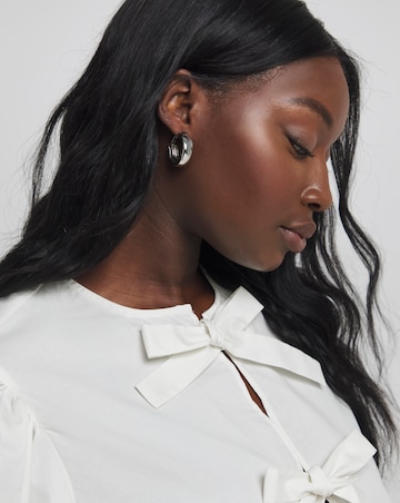 Simply Be Tie Front Puff Sleeve Smock Top