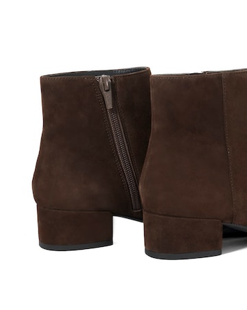 Dune Pippie Brown Suede Low-Heel Ankle Boots Wide Fit