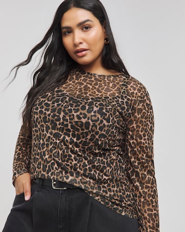 Leopard Mesh Top