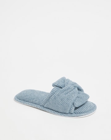 Waffle Bow Mule Slipper E Fit