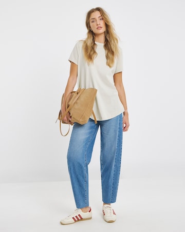 Oat & Burgundy 2 Pack Pure Cotton Curved Hem T-Shirts