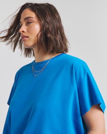 Simply Be Cobalt Blue Slouchy Dip Back T-Shirt