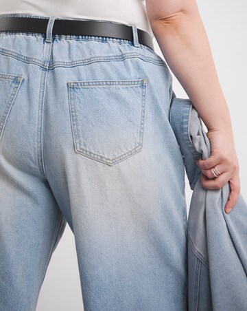 Pink Tint Pleat Detail Wide Leg Jean