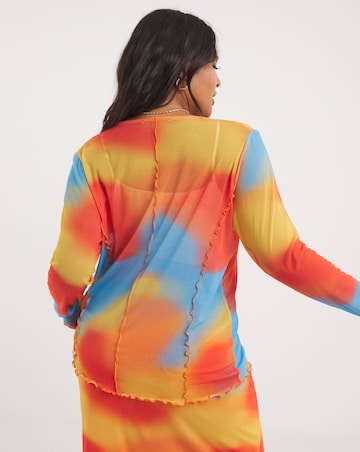Multi Print Mesh Overlock Top
