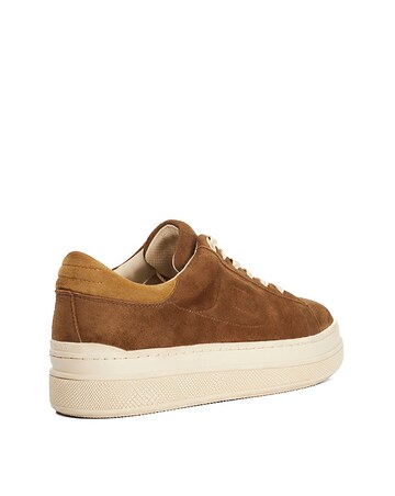 Dune Eden Tan Suede Platform Trainer Standard Fit