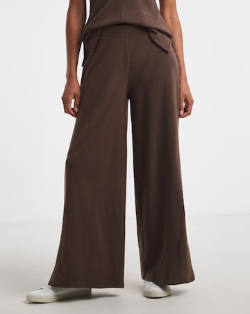 Soft Touch Rib Wide Leg Joggers