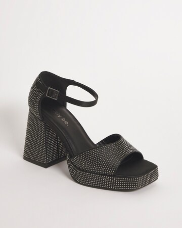 Khloe Diamante Platform Heeled Sandals - Extra Wide Fit (EEE)