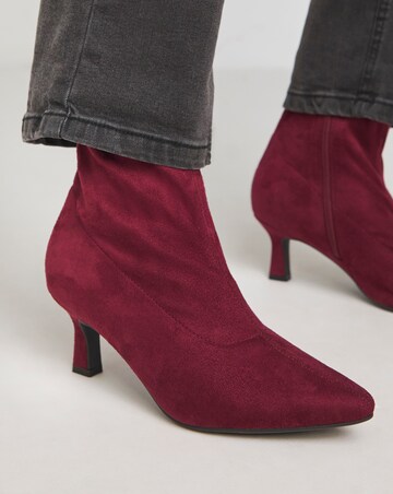 Ally Kitten Heel Sock Boot - Extra Wide Fit (EEE)