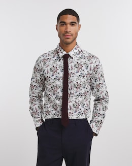 White Print William Hunt Formal Shirt