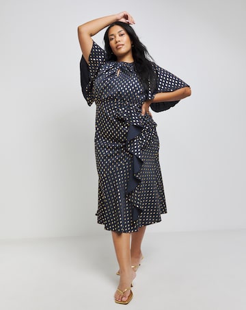 Little Mistress Spot Print Midaxi Dress