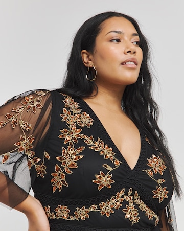 Maya Contrast Embellished Maxi Dress