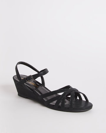 Peep Toe Wedge Occasion Sandal - Wide Fit (E)