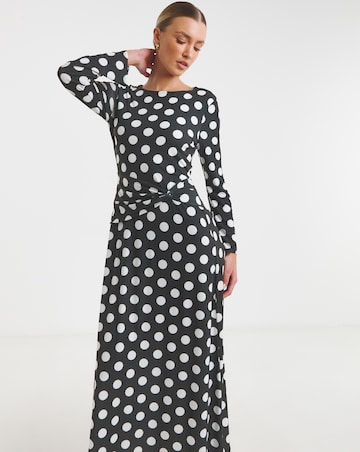 Flounce London Spot Jersey Maxi Dress