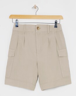 Mocha Lyocell Rich Soft Utility Bermuda Shorts