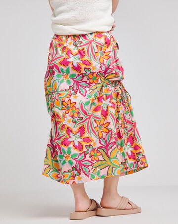 Native Youth Botanical Elasticated Waist Midaxi Skirt