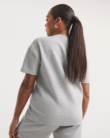 Grey Marl Quilted Short Sleeve Tee