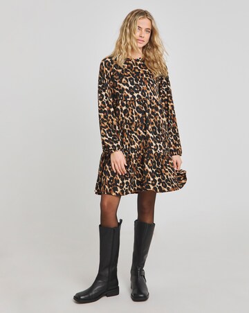 Leopard Supersoft Tiered Smock Dress
