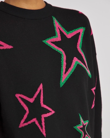 Simply Be X Twisted Wunder Glitter Star Jacquard Jumper