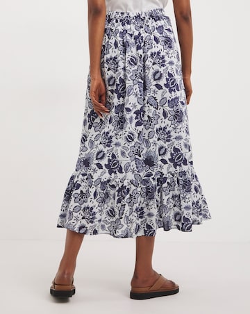 Anise Navy Print Tiered Co-Ord Maxi Skirt