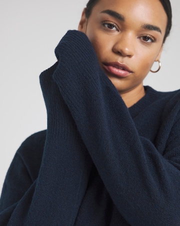 Navy Crew Neck Mini Jumper Dress