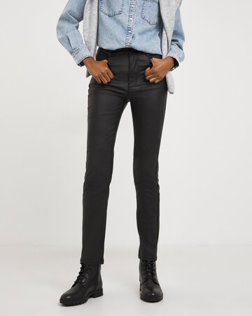 Black Coated Slim Leg Jeans