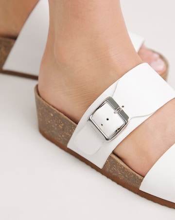 Lima Leather Buckle Footbed Mule Wide E Fit