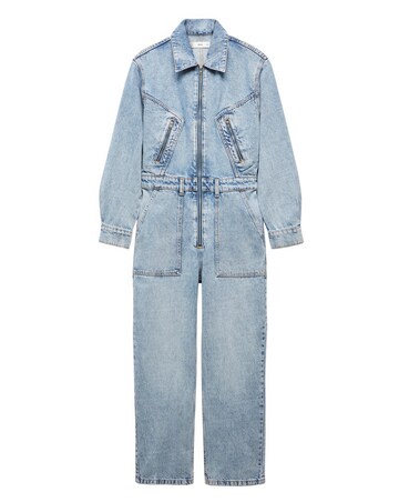 Mango One-Piece Denim Zipper Jumpsuit