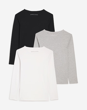 Pure Cotton 3 Pack The Crew Neck Pack LS
