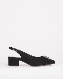Joanna Hope Diamante Trim Slingback Shoe Wide Fit (E)