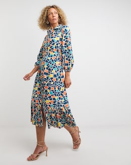 Raishma Studio Floral Print Frill Detailed Maxi Dress