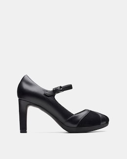 Clarks Ambyr Leather Court Shoes Wide Fit