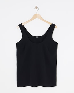 Black Lightweight Scoop Neck Vest