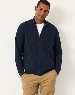 FatFace Harwick Zip Through Jumper (Regular & Tall) - Navy
