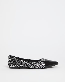 Maya Heart Toe Cap Ballerina Shoes - Extra Wide Fit (EEE)
