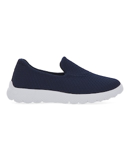 Cushion Walk Black Lightweight Leisure Shoes -Extra Wide Fit (EEE)